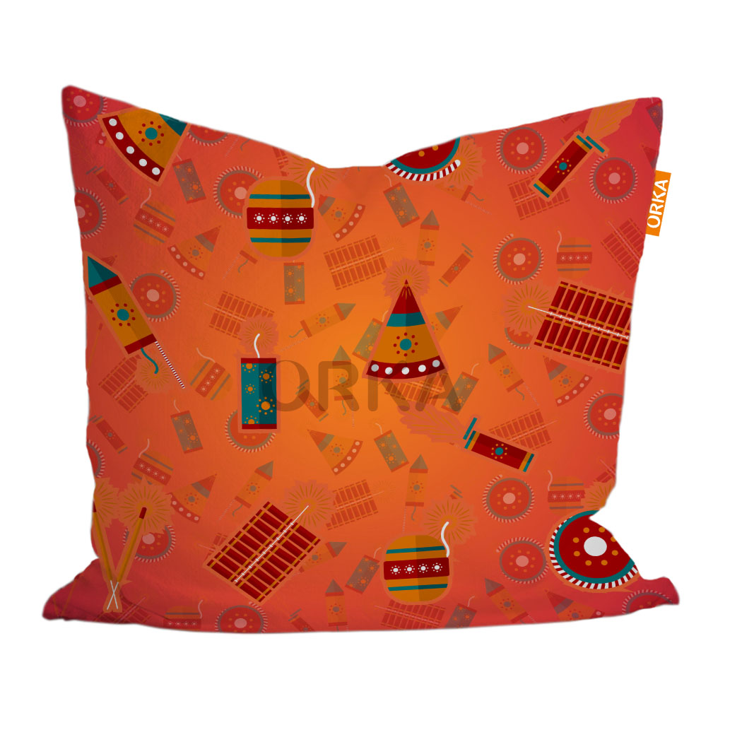 ORKA Digital Printed Diwali Cushion 27  