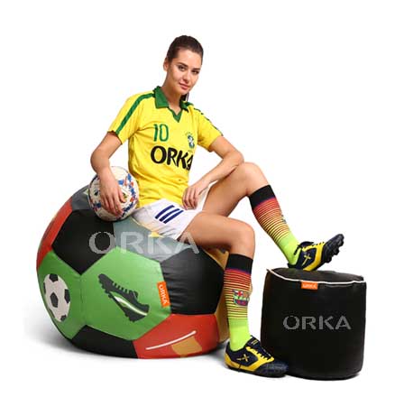 ORKA Digital Printed Sports Bean Bag Football Field Theme  