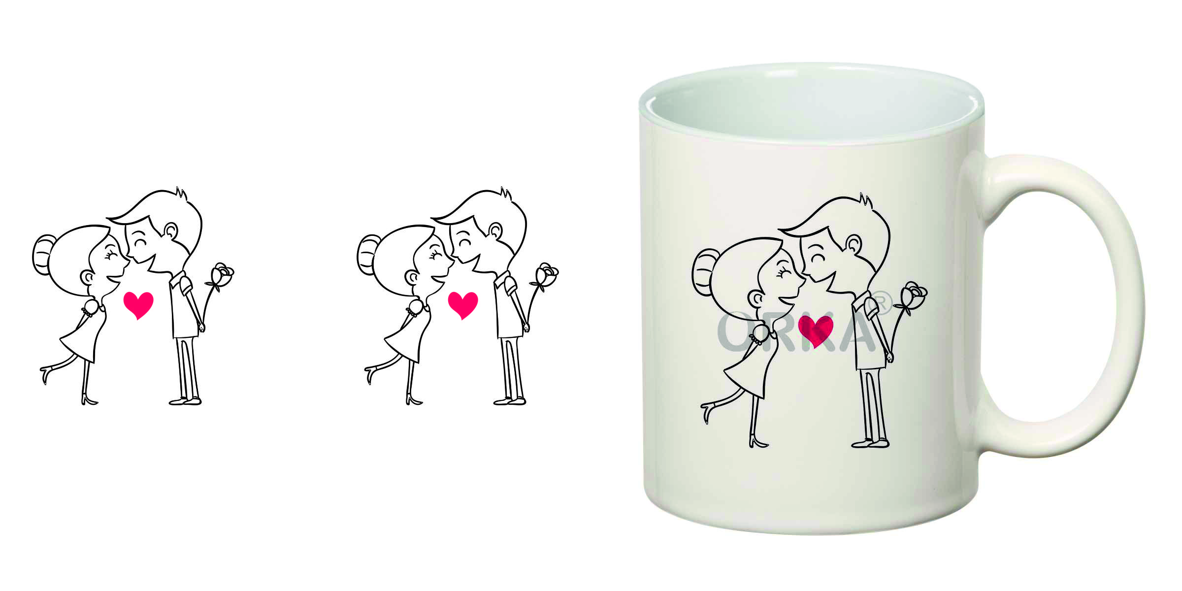 ORKA<sup>®</sup> Love Couple Theme Coffee Mug  