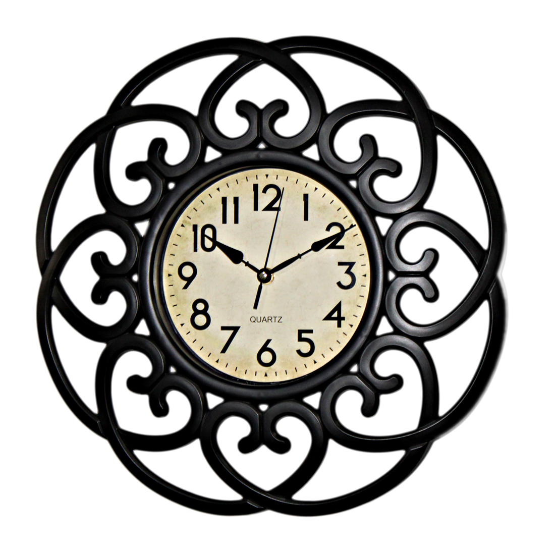 ORKA Quartz Round Heart Wall Clock (Black)  