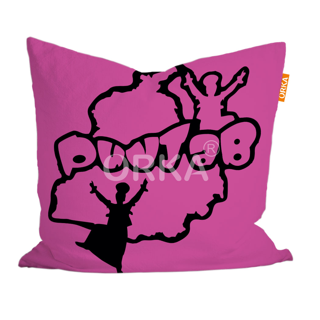 ORKA Punjabi Theme Digital Printed Cushion 12 16" X 16" Cover Only