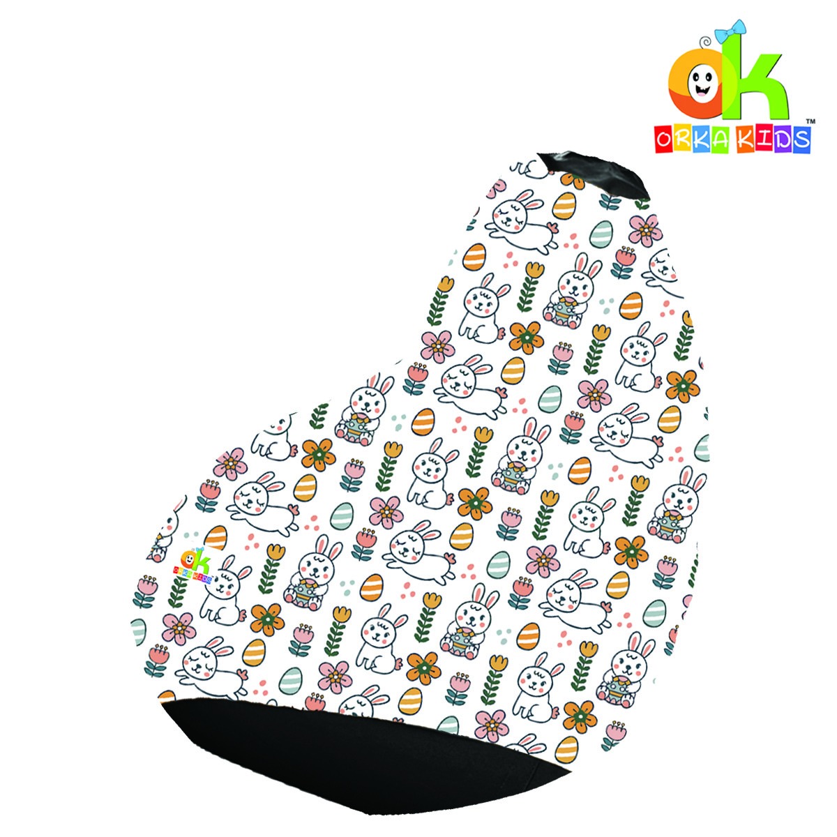 ORKA Kids Digital Printed89 Pretty Rabbit Multicolor Bean Bag              