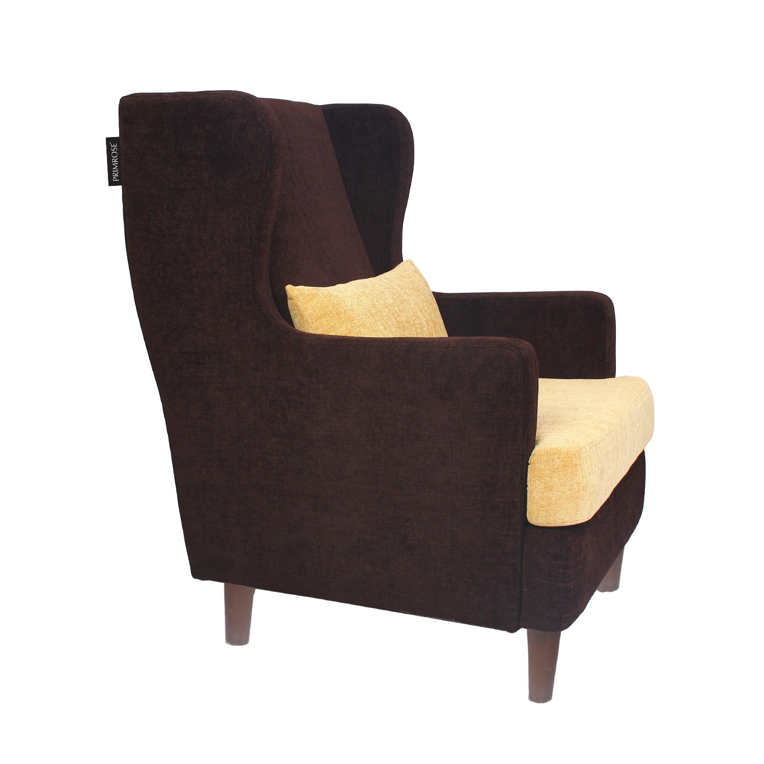 PRIMROSE Wing High Back Nevada Two Tone Fabric Chair - Brown And Cream  