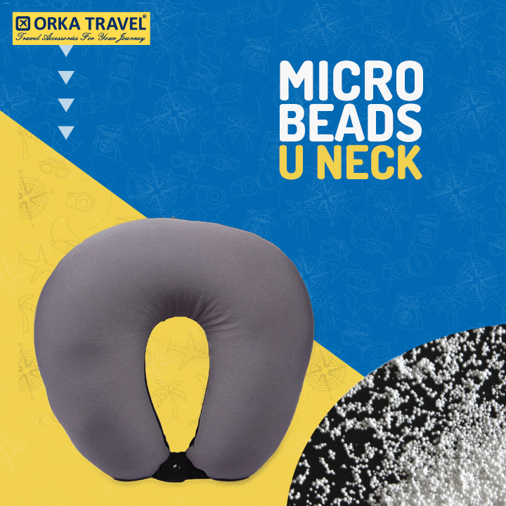 ORKA TRAVEL U Neck Microbeads Grey Black  