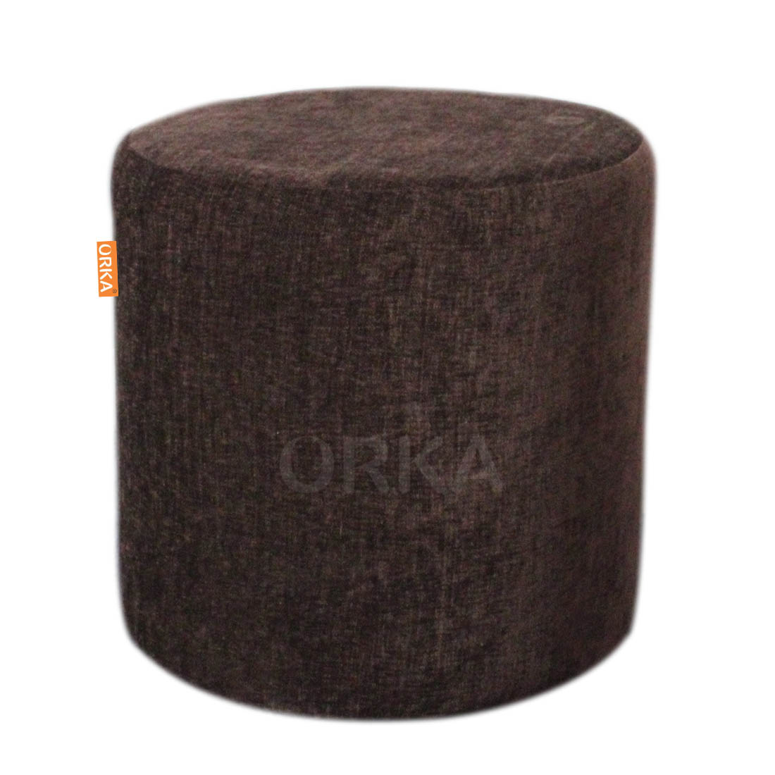ORKA Ottoman Molfino Cylindrical Coffee Brown