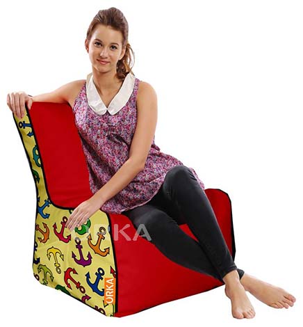 ORKA Digital Printed Red Bean Chair Anchor Theme  