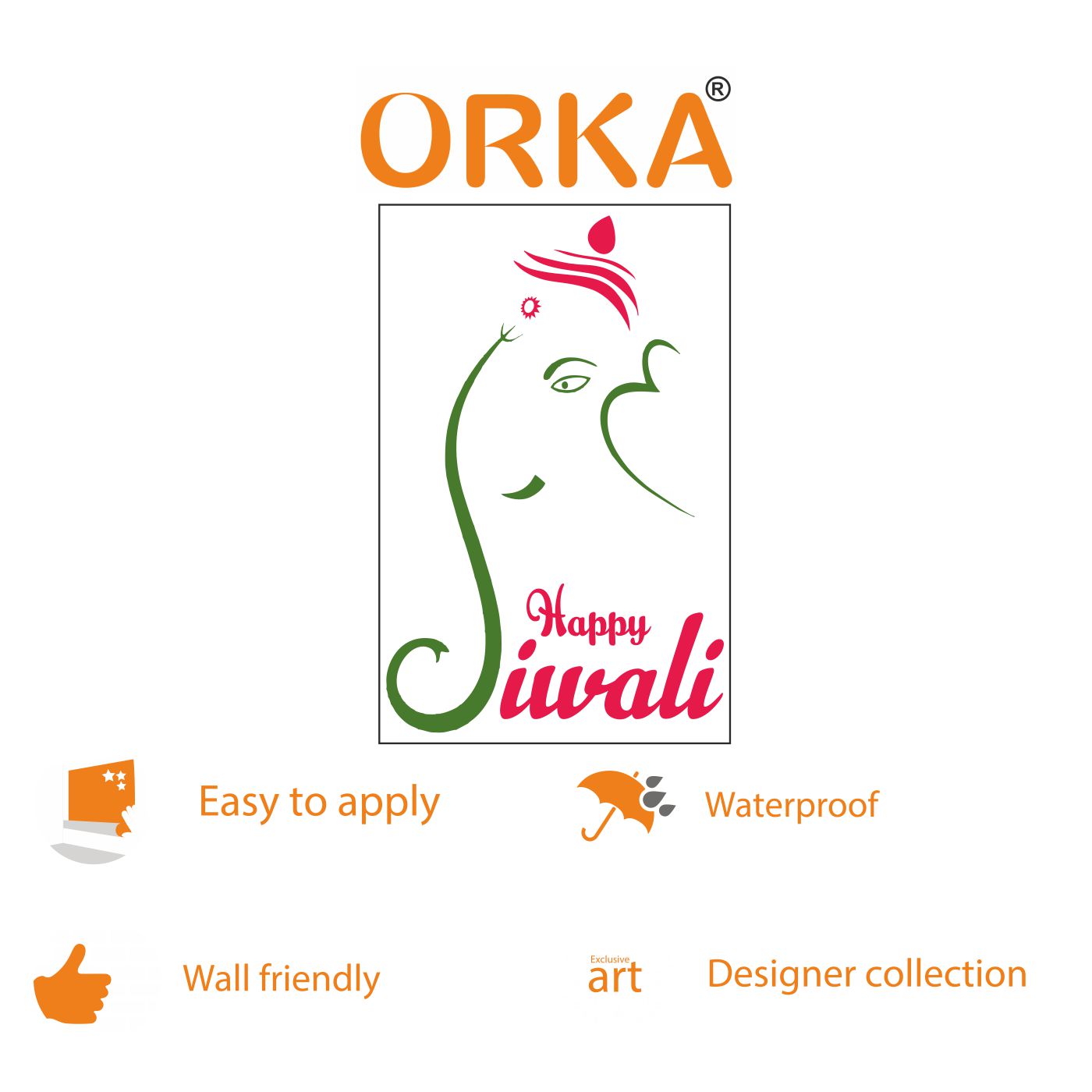 ORKA Diwali Wall Decal Sticker 50  