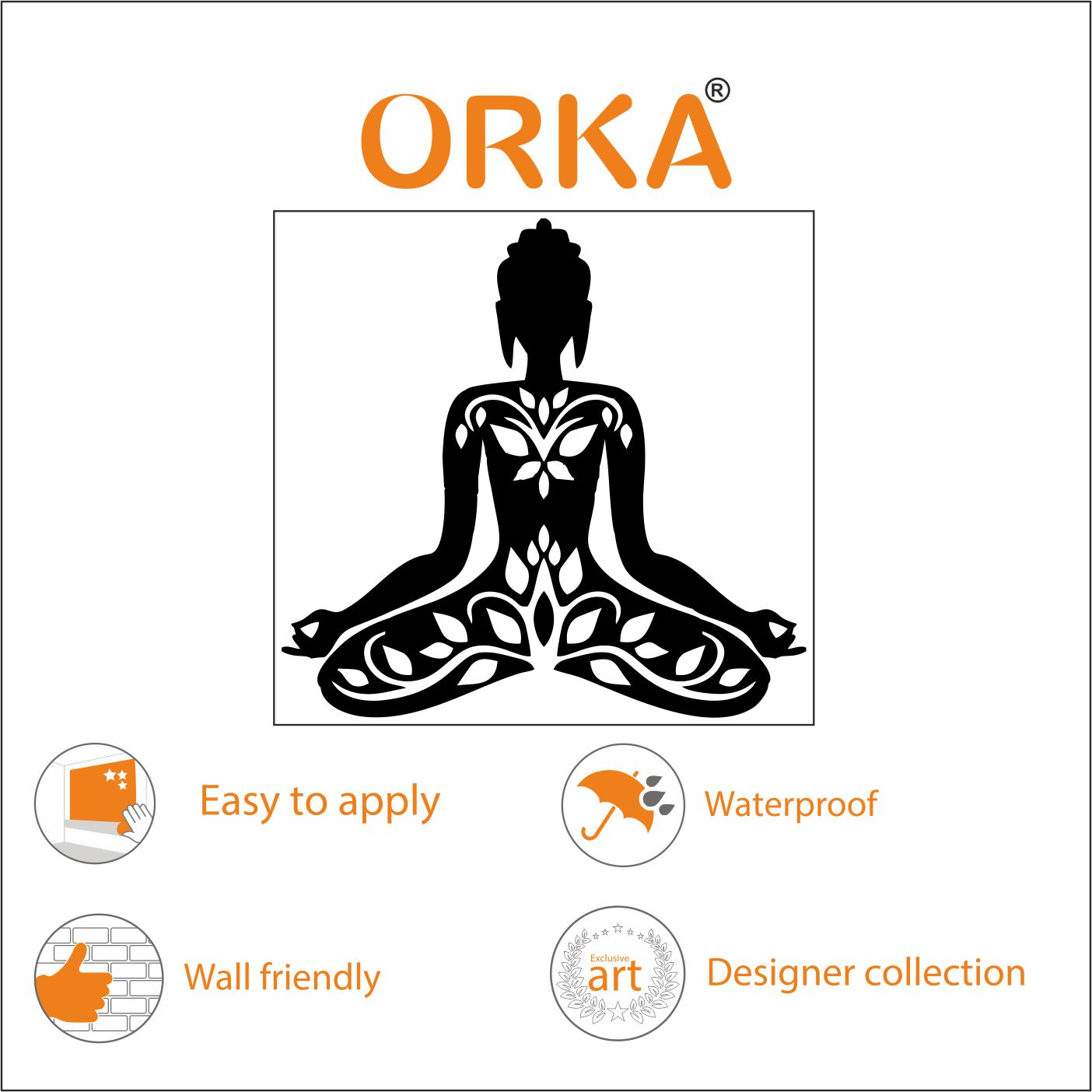 ORKA Buddha Wall Sticker 16  