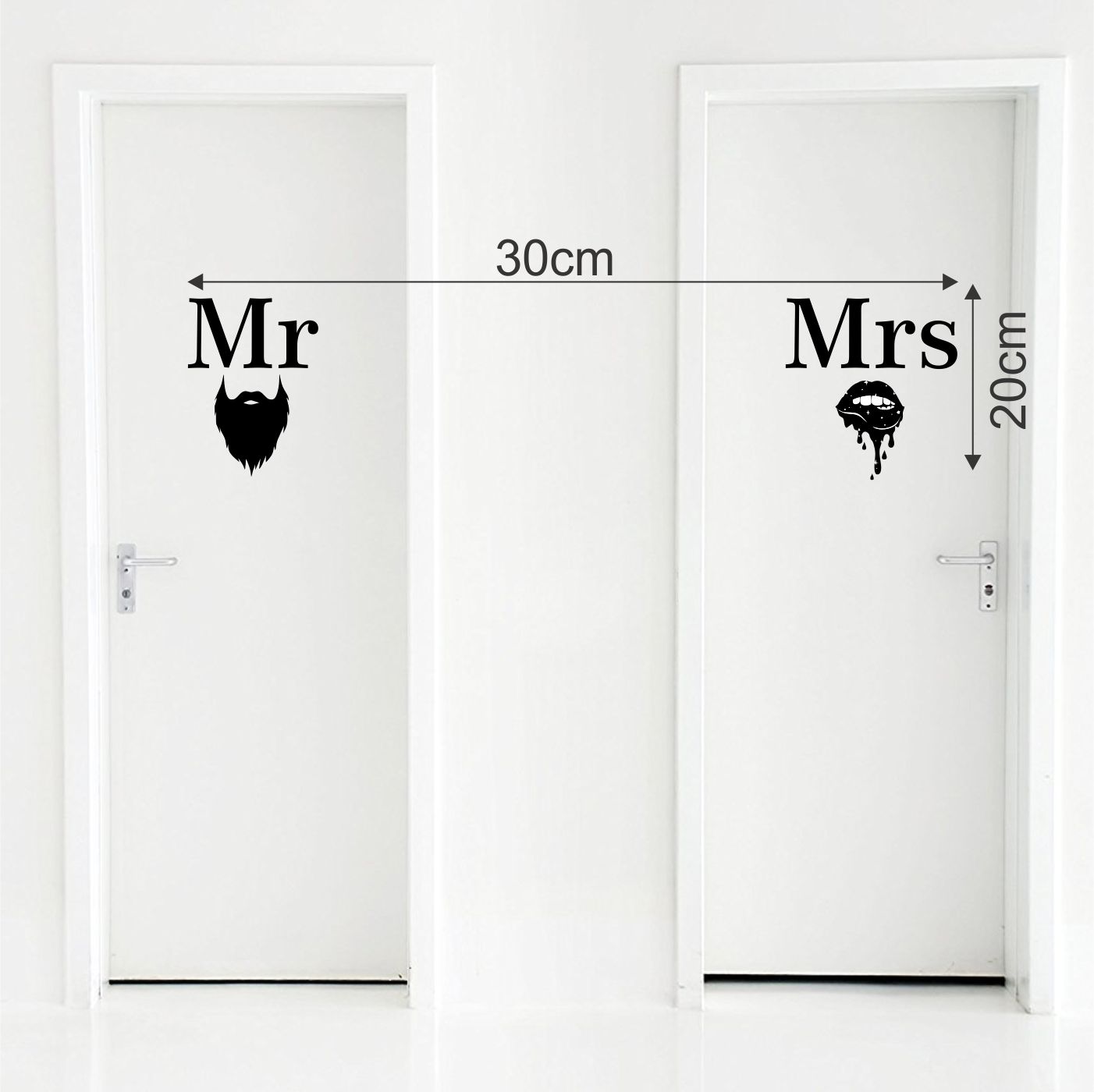 ORKA Medium Mr And Mrs Wathroom Door Sticker  