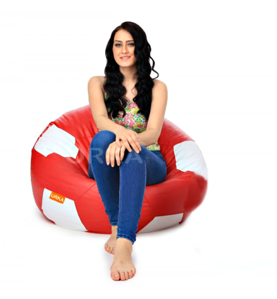 ORKA Classic Red White Football Sports Bean Bag  