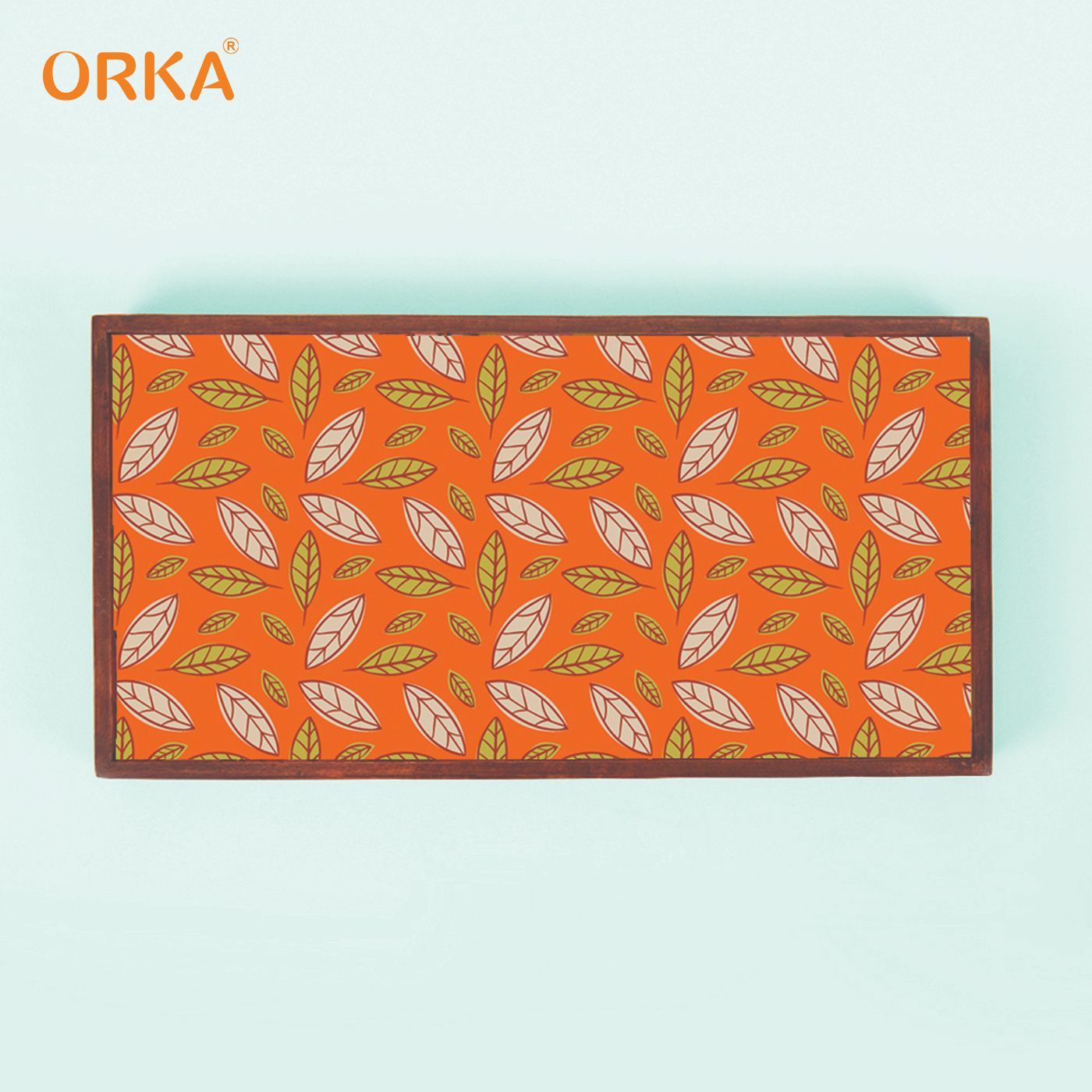 ORKA Foliole Foldable Pine Wood Breakfast Table (Orange)  