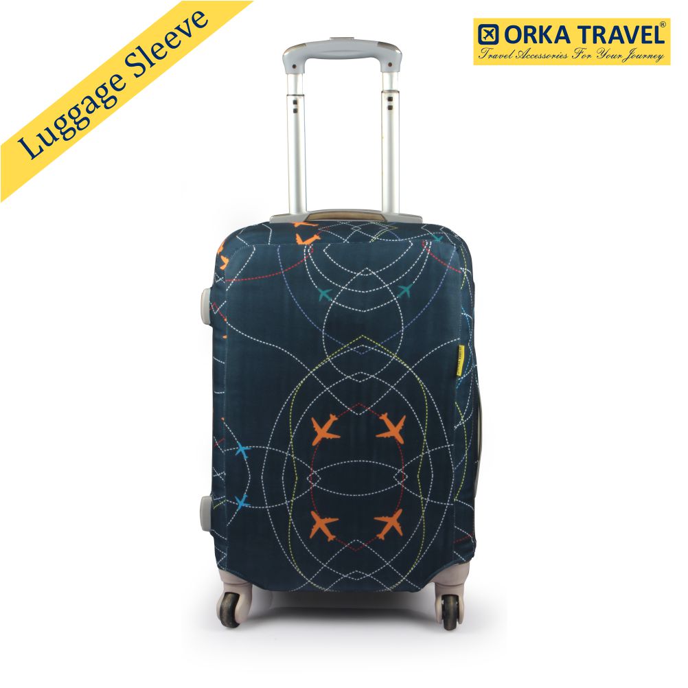 Orka Travel Luggage Cover Orange Planes