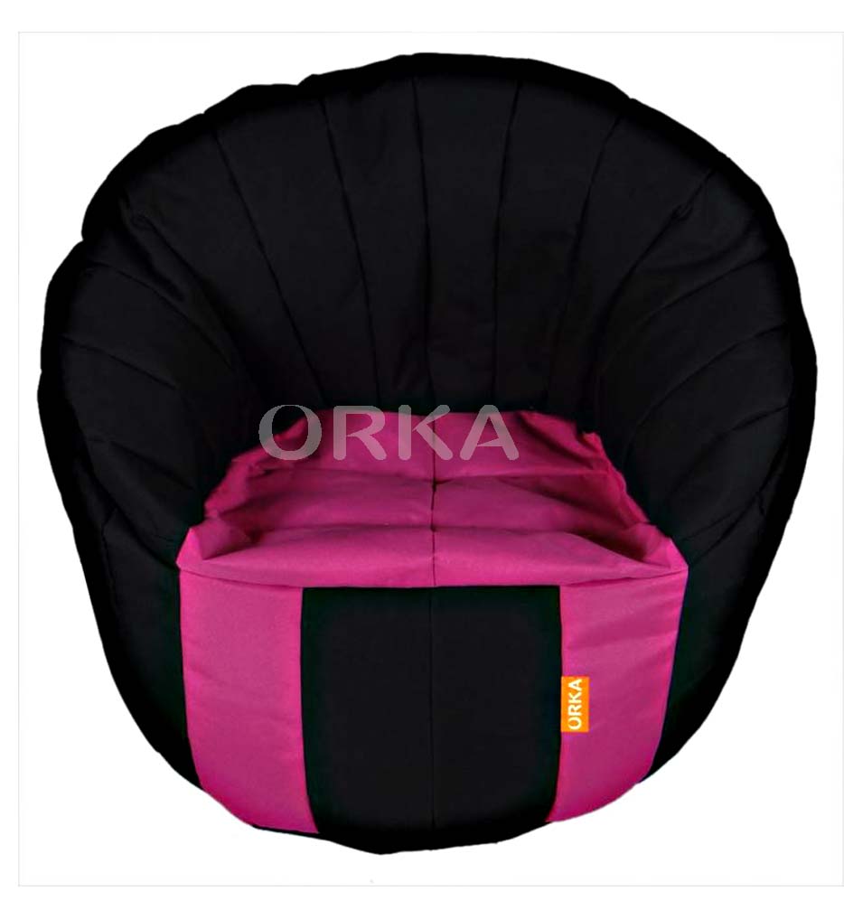 ORKA Digital Printed Big Boss Pink Black Bean Chair Sofa  