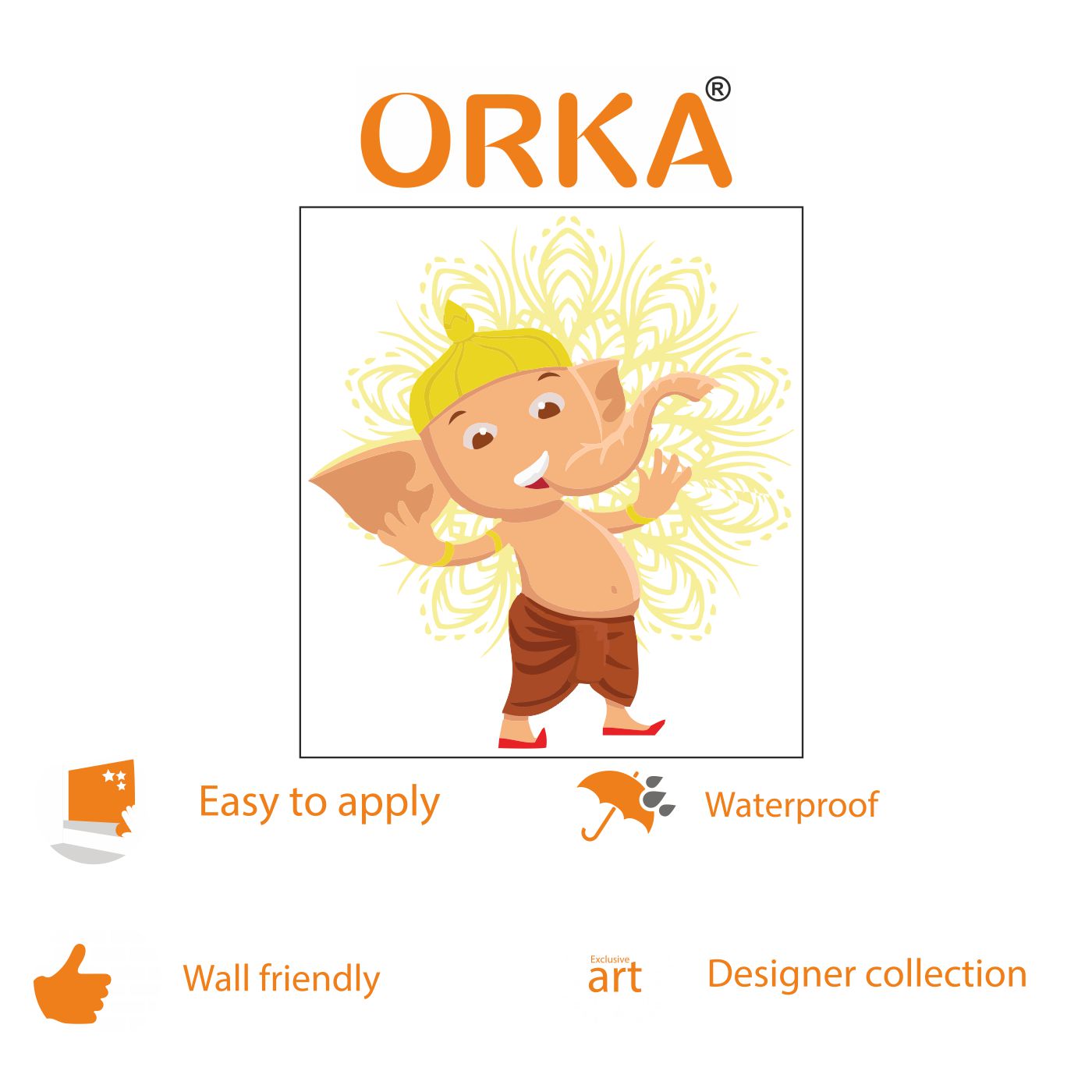 ORKA Lord Ganesha Theme Wall Sticker 11  