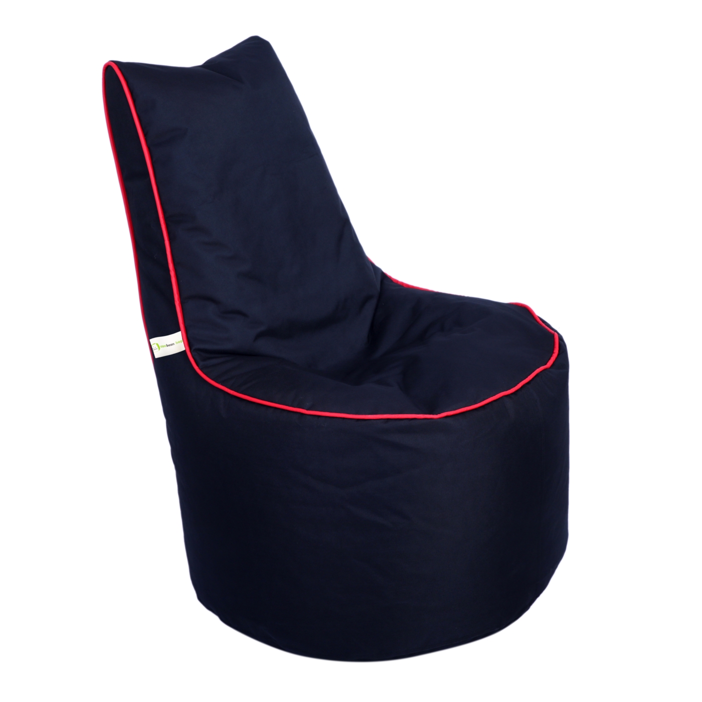 Can Bean Bags High Back Chair Black With Red Piping   