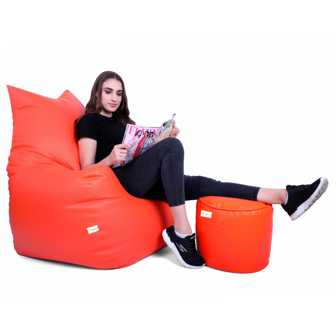 Can Bean Bags Orange Cat Arm Chair