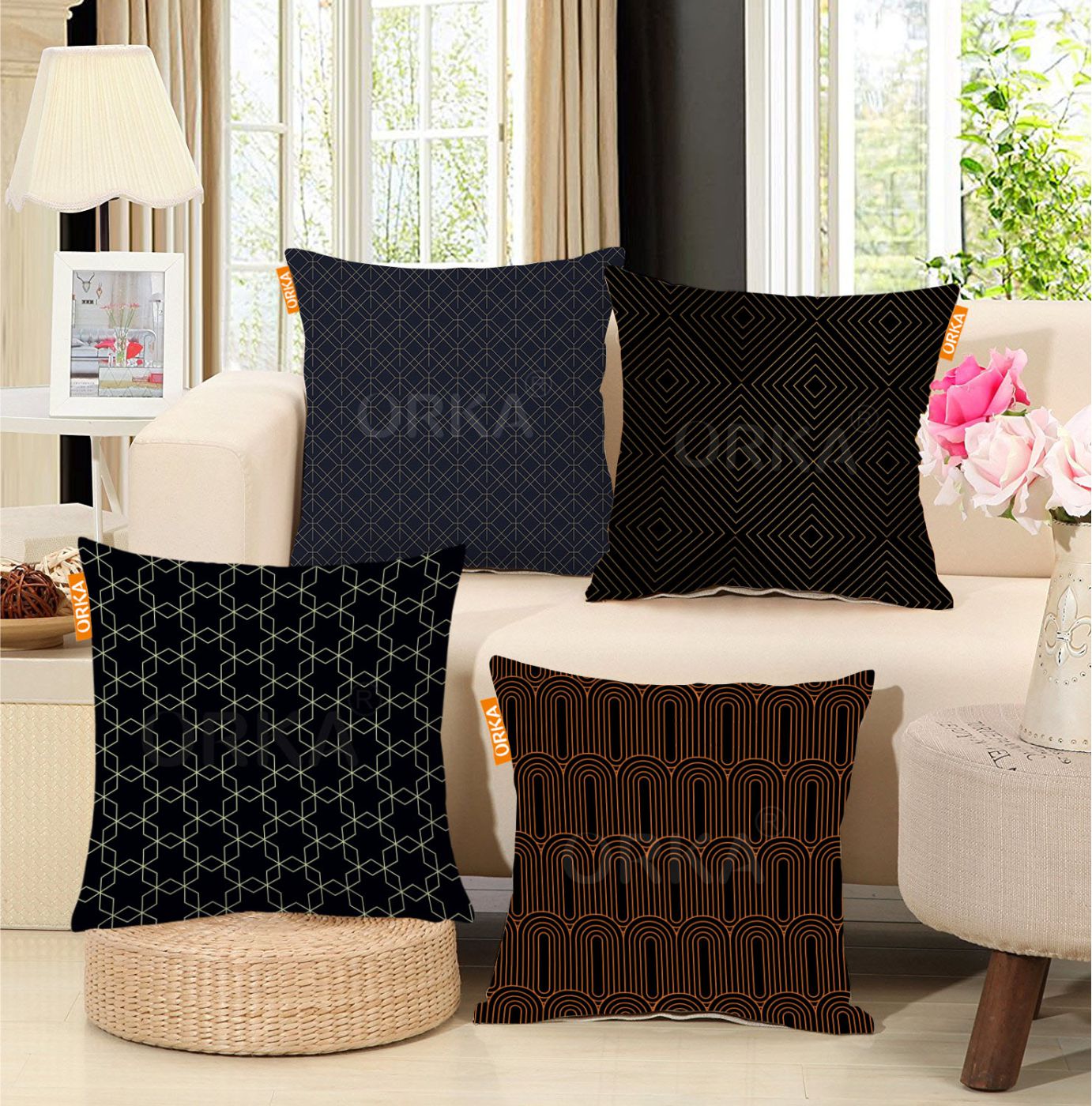 ORKA Set Of 4  Digital Printed Cushion 3  