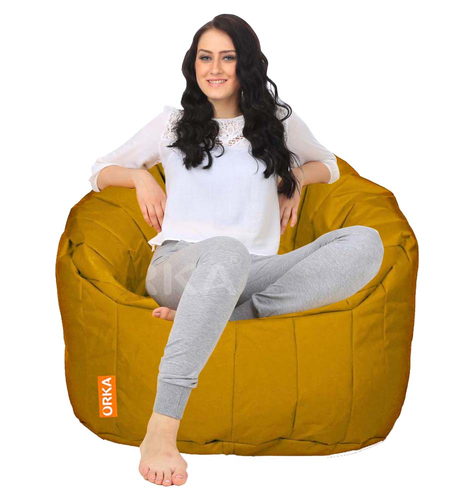 ORKA Big Boss Yellow Bean Chair Sofa  