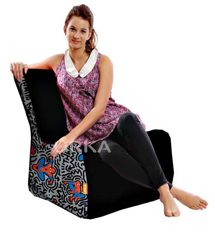 ORKA Bean Bag Spiderman Black Theme Bean Chair   XXL  Cover Only 