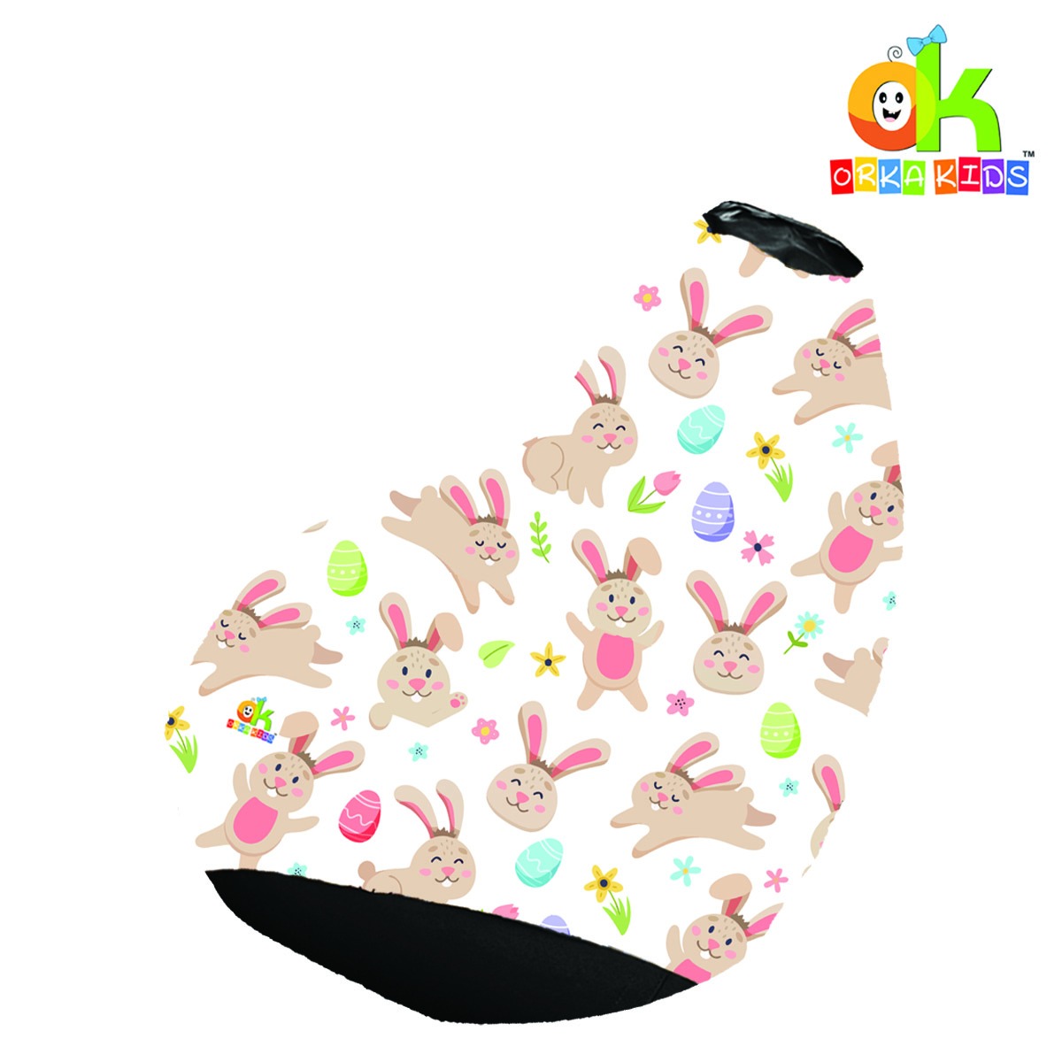 ORKA Kids Digital Printed66 Rabbit Multicolor Bean Bag          