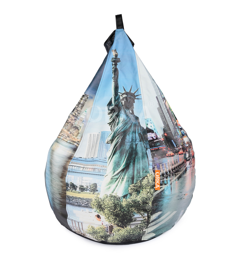 Orka Digital Printed Bean Bag New York Statue Of Liberty Theme  