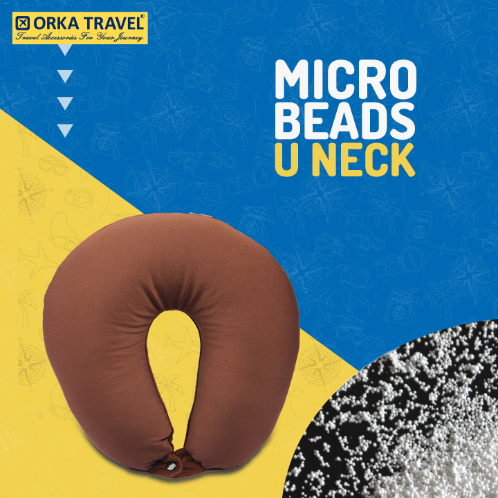 Orka Travel U Neck MicroBeads Brown  