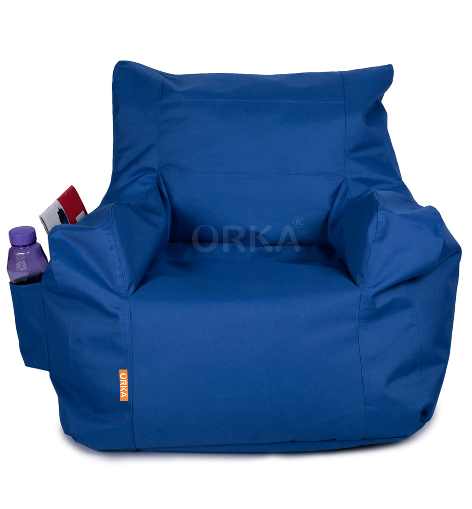 Orka Classic Blue Bean Bag Arm Chair  