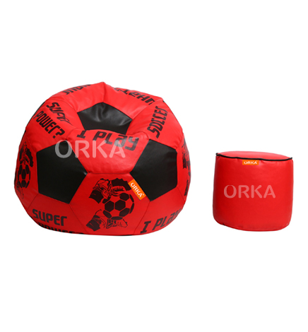 ORKA Digital Printed Sports Bean Bag Red Football Theme  