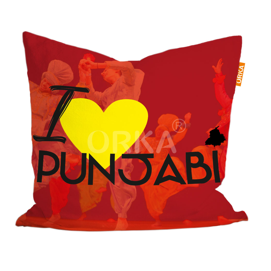 ORKA Punjabi Theme Digital Printed Cushion 36 16" X 16" Cover Only
