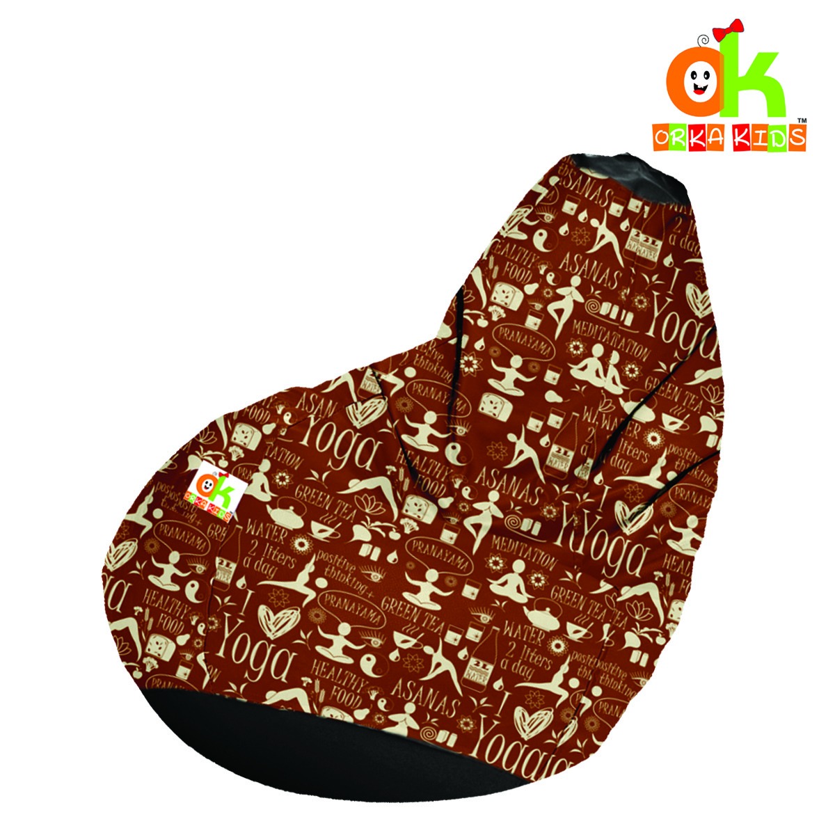 ORKA Kids Digital Printed24 Yoga Multicolor Bean Bag  