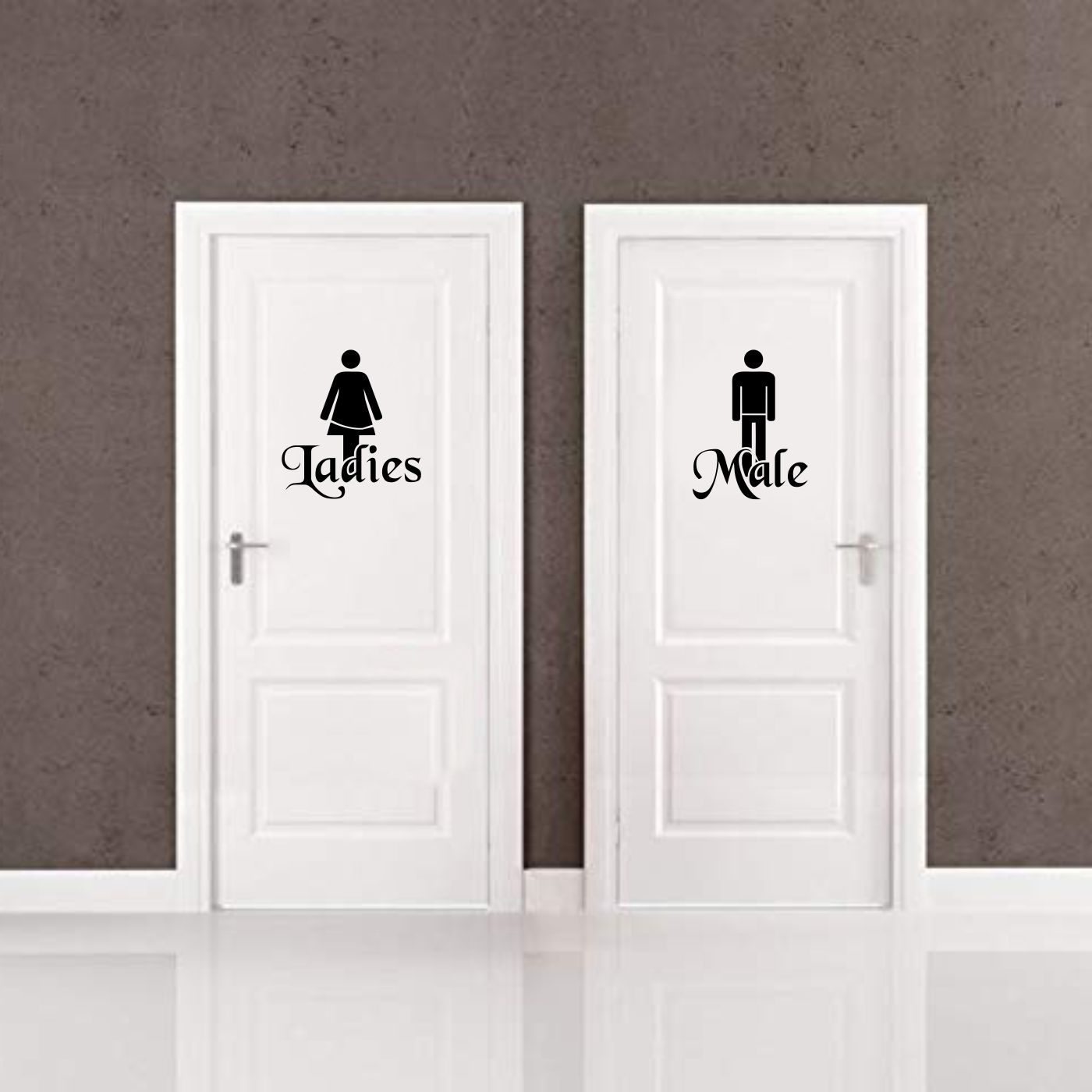 ORKA Medium Ladies And Male Design Wathroom Sticker  