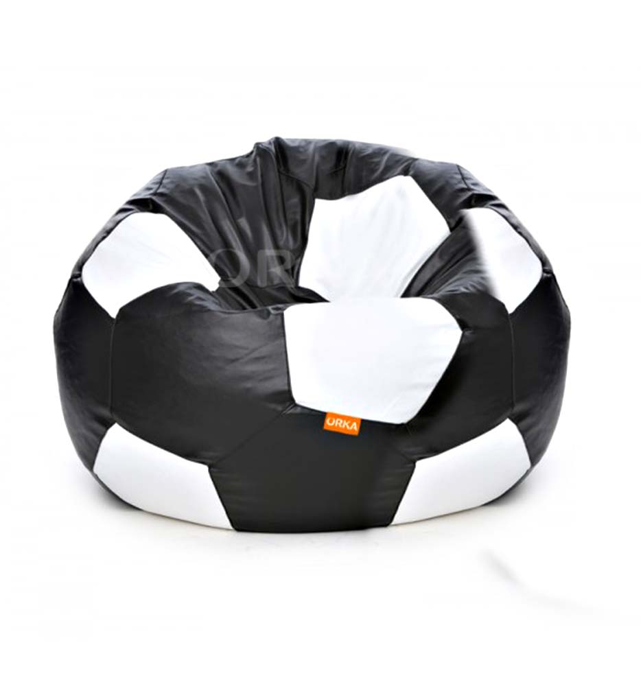 ORKA Classic Black White Football Sports Bean Bag  