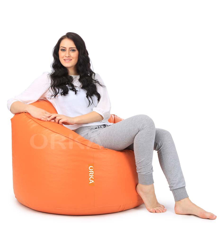 Orka Classic Mudda Orange Bean Chair Sofa  