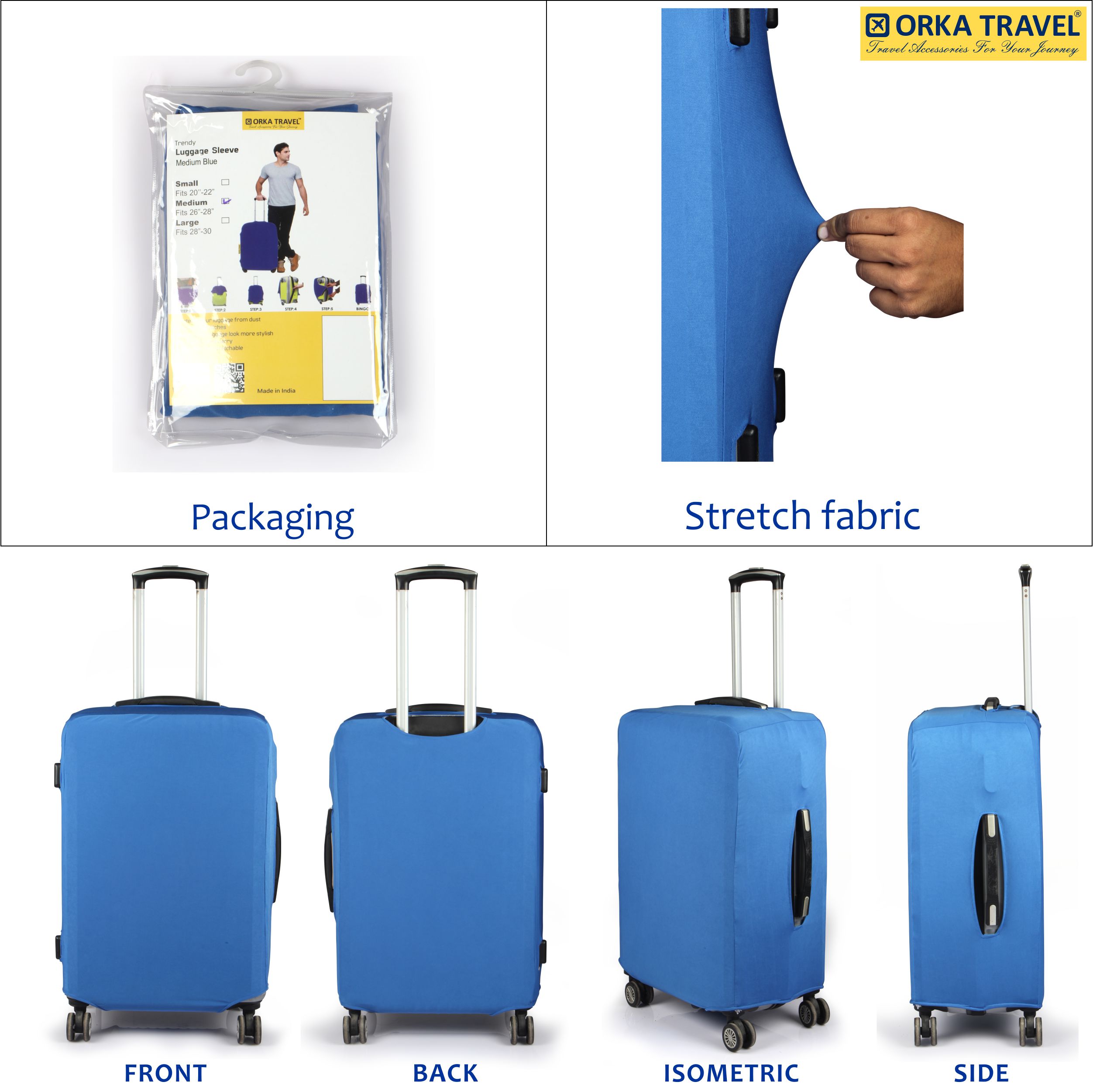 Orka Travel Luggage Cover Medium Blue