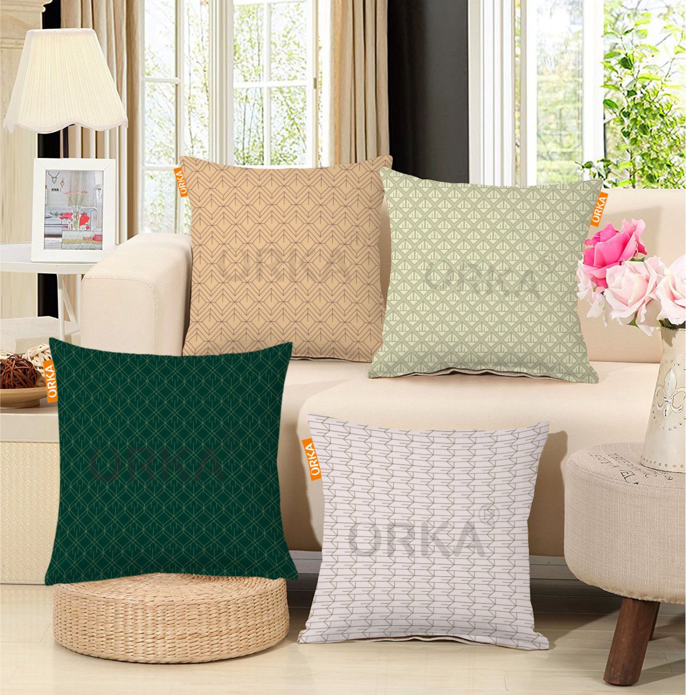 ORKA Set Of 4  Digital Printed Cushion 1  