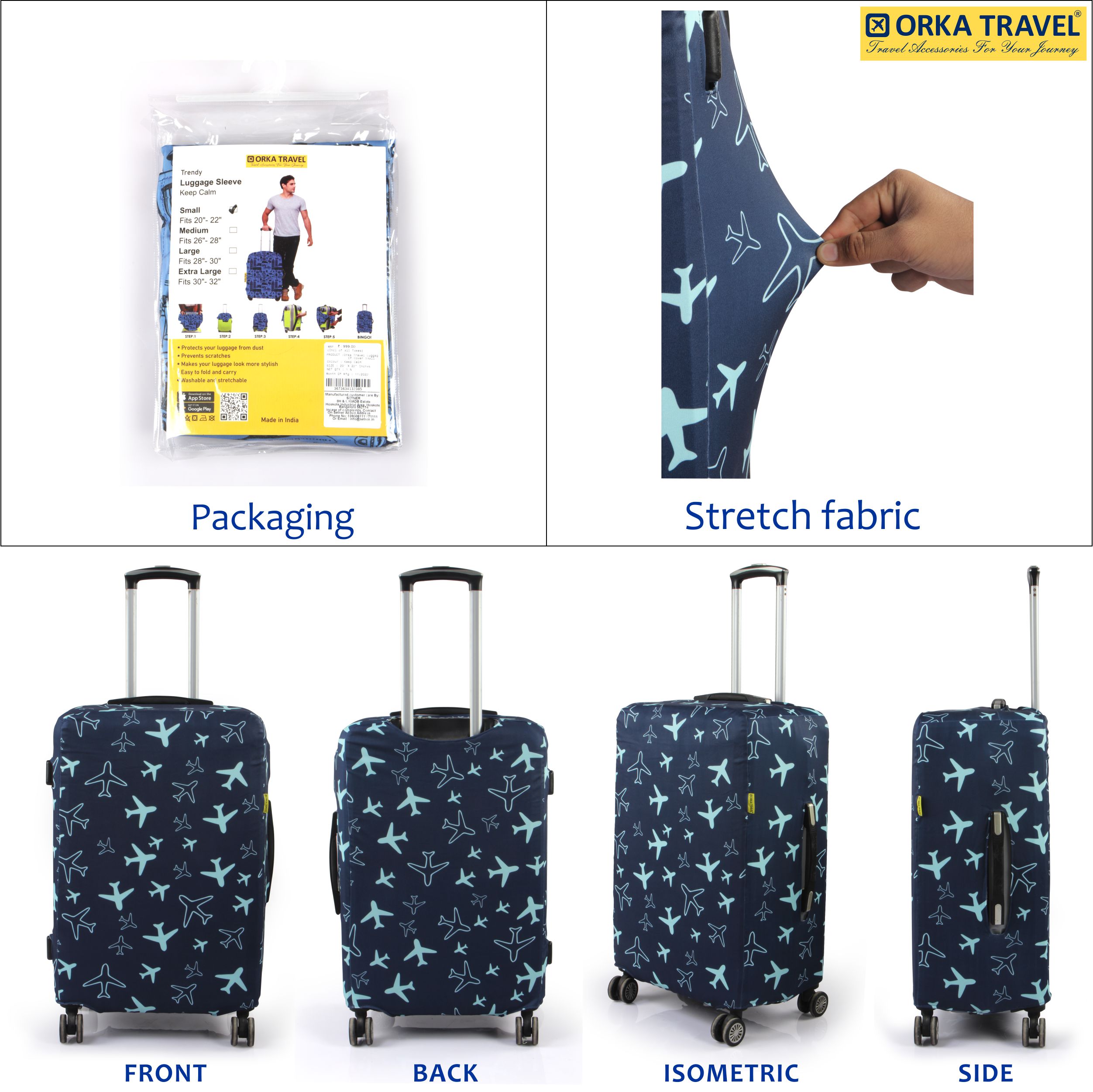 Orka Travel Luggage Cover Aeroplane  