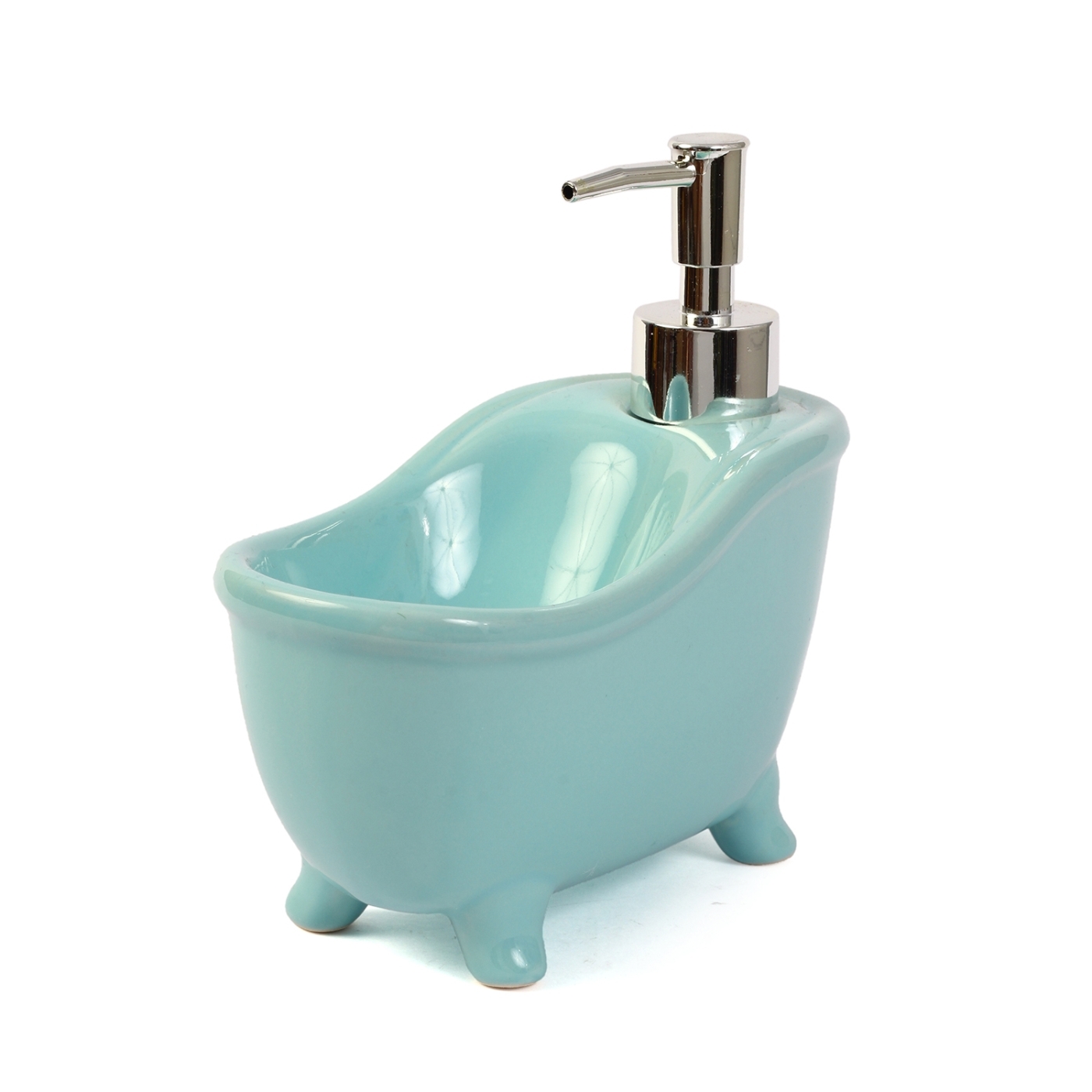ORKA HOME Ceramic Liquid Soap Dispenser For Bathroom/Kitchen Use Big Size (Blue)  