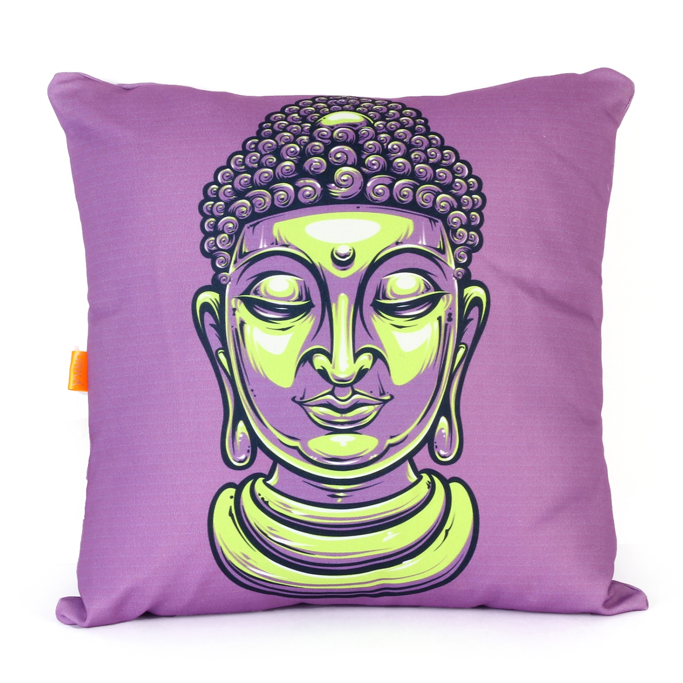 ORKA Digital Printed Canvas Filled With Polyfill Square Cushion 14 X 14 Inch (Violet)  