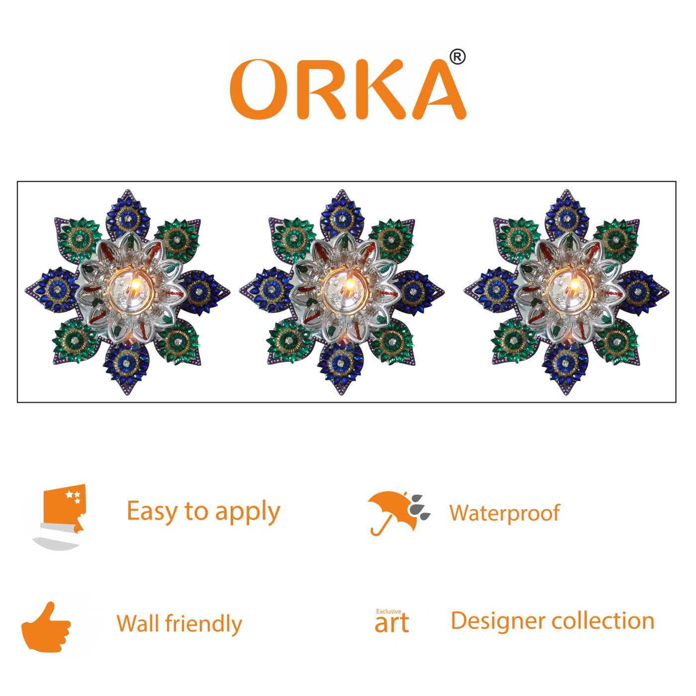 ORKA Diwali Wall Decal Sticker 11  