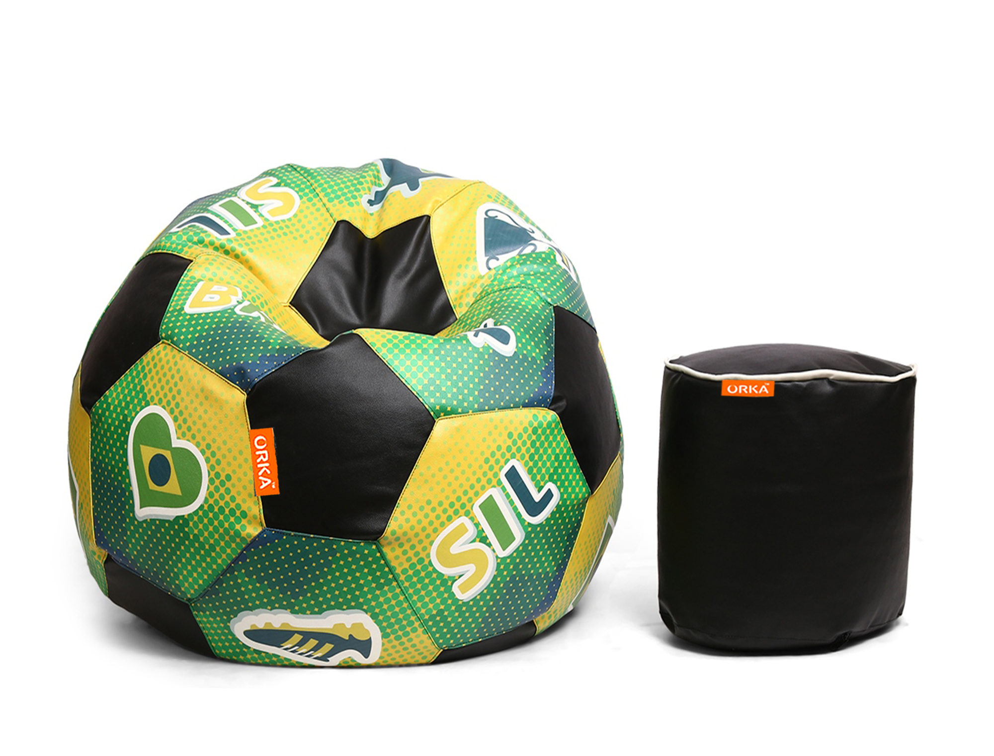 ORKA Digital Printed Sports Bean Bag XXL Cover - Green And Black  