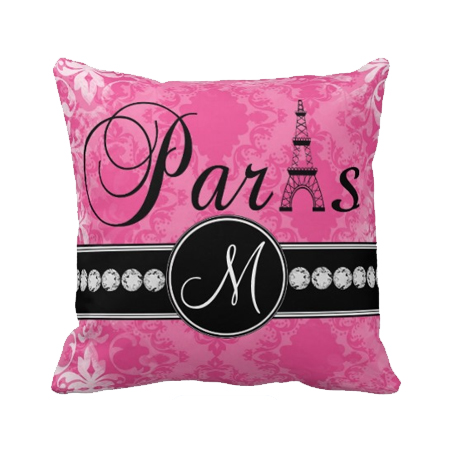 ORKA Digital Printed Personalized Canvas Filled With Polyfill Square Cushion 14 X 14 Inch (Paris)   