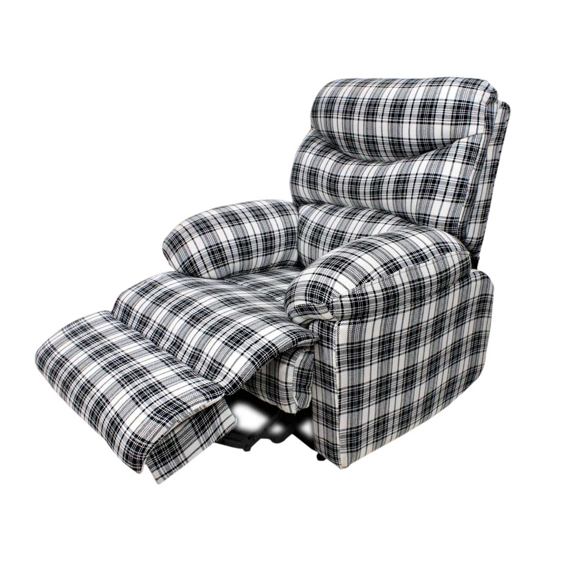 black and white checkered recliner