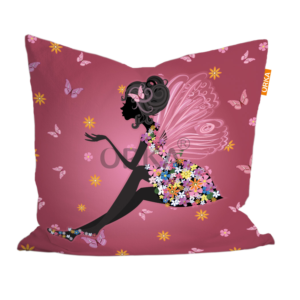 ORKA Kids Digital Printed Cushion  Fairy Theme  