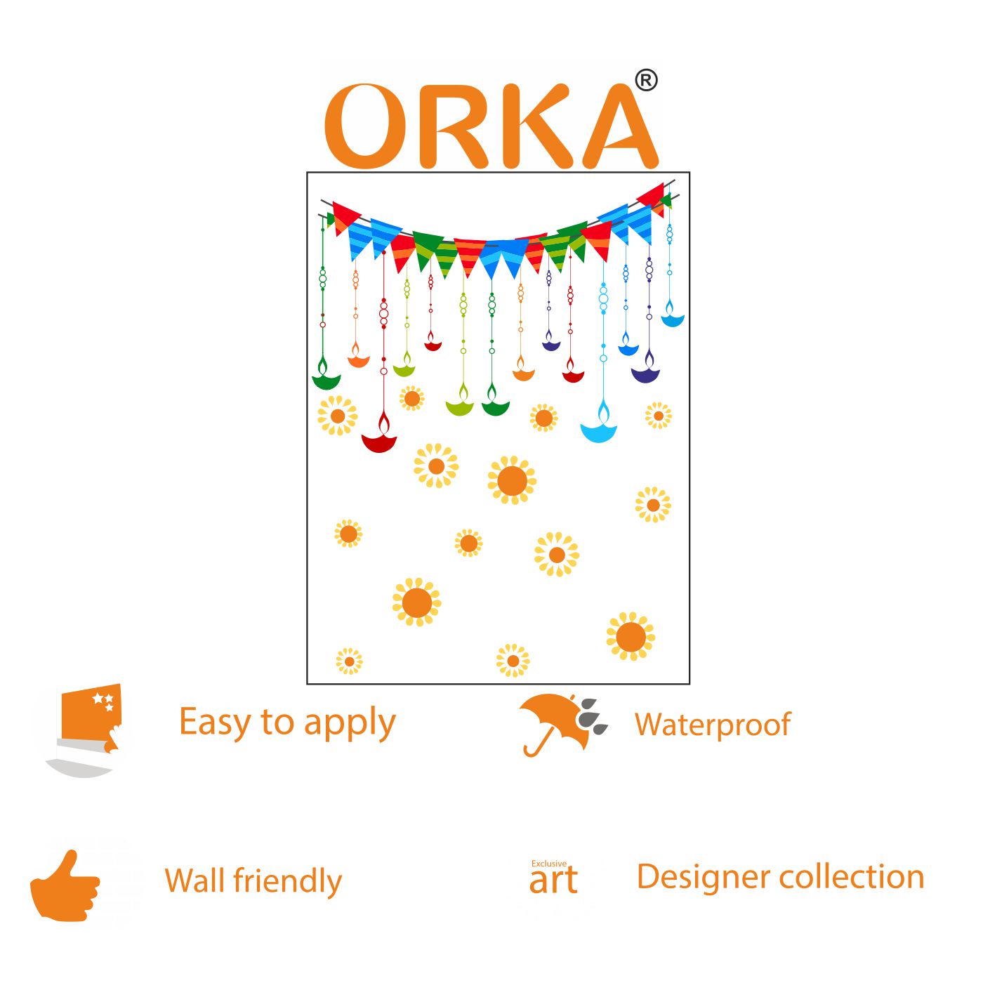 ORKA Diwali Wall Decal Sticker 6  