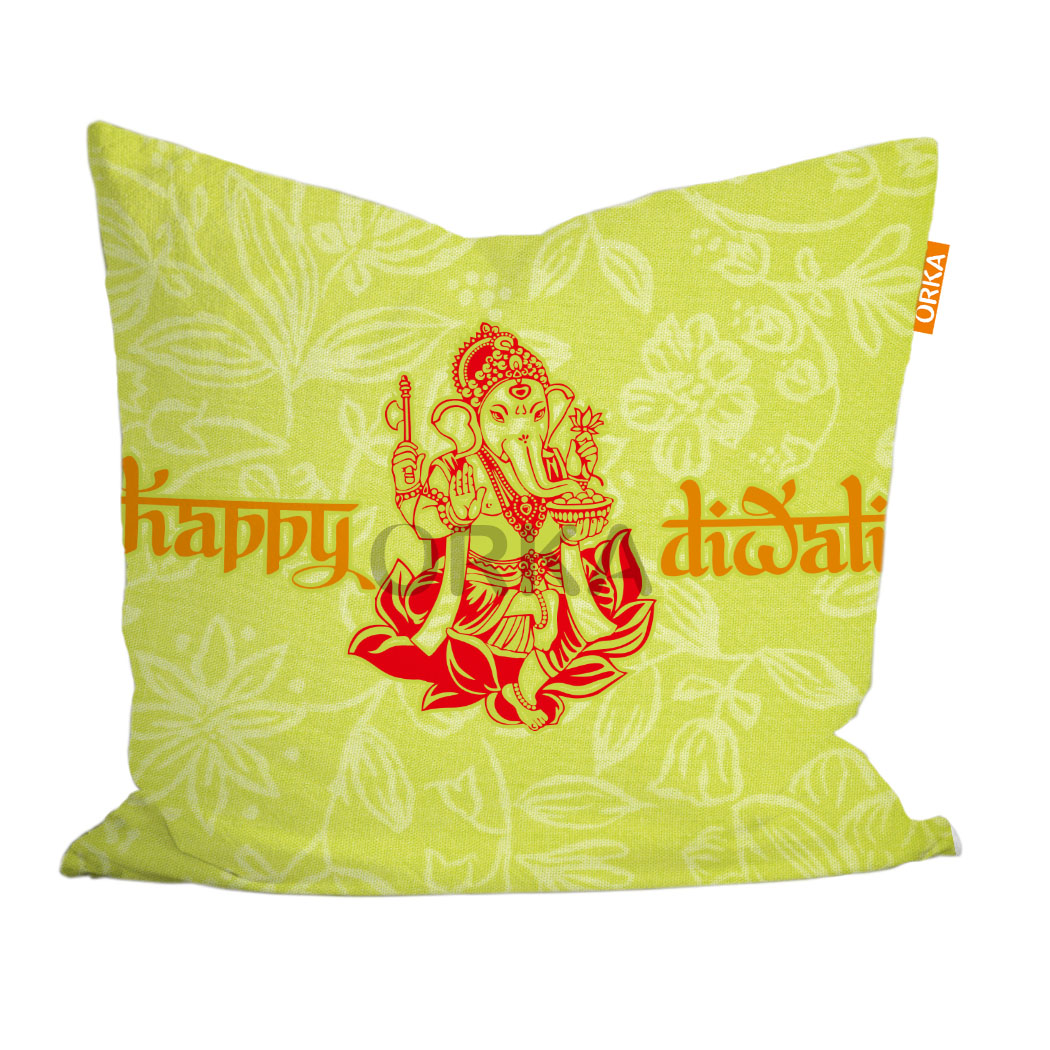 ORKA Digital Printed Diwali Cushion 19  