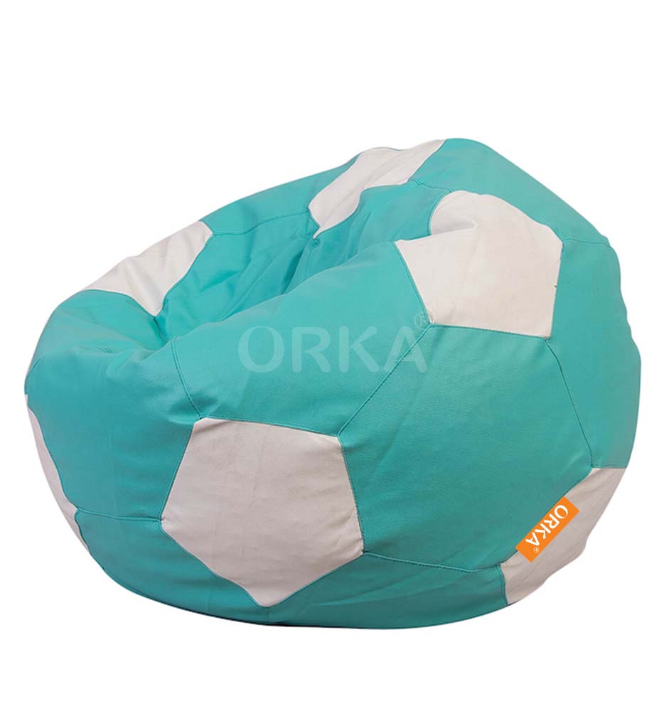 ORKA Classic Teal White Football Sports Bean Bag  