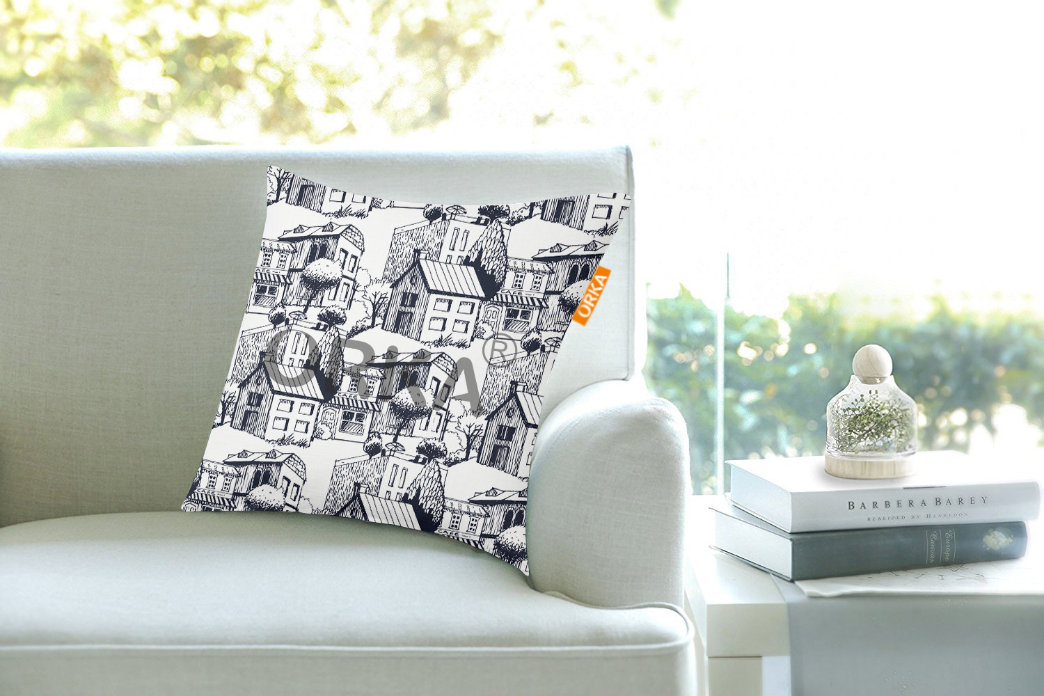 ORKA City  Theme Digital Printed Cushion   