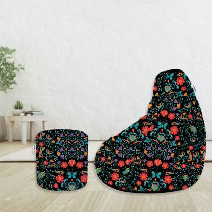 ORKA Digital Printed Design  Bean Bag With Puffy .  