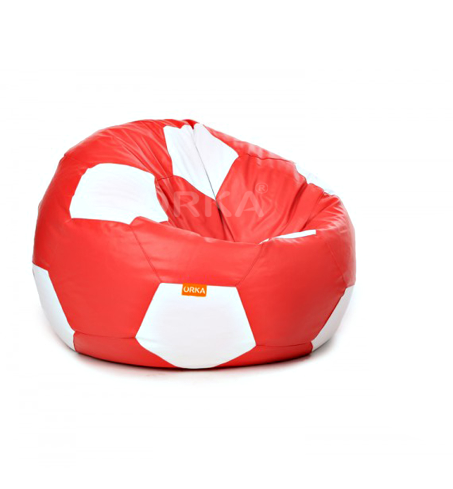 ORKA Classic Red White Football Sports Bean Bag  
