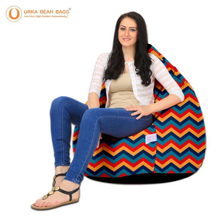 ORKA Digital Printed Design 25 Multicolor Bean Bag   